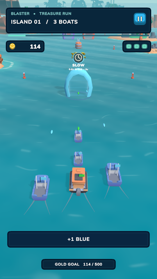 Boats sailing an island course through tropical waters