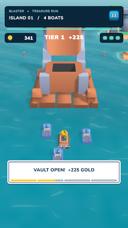 An open giant treasure vault rewarding the fleet with gold
